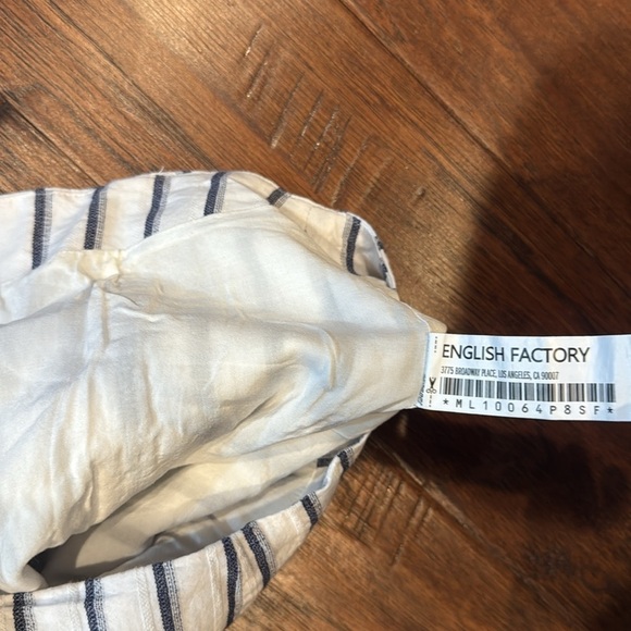 Small - English Factory High Waist Blue and White Shorts - Picture 6 of 12